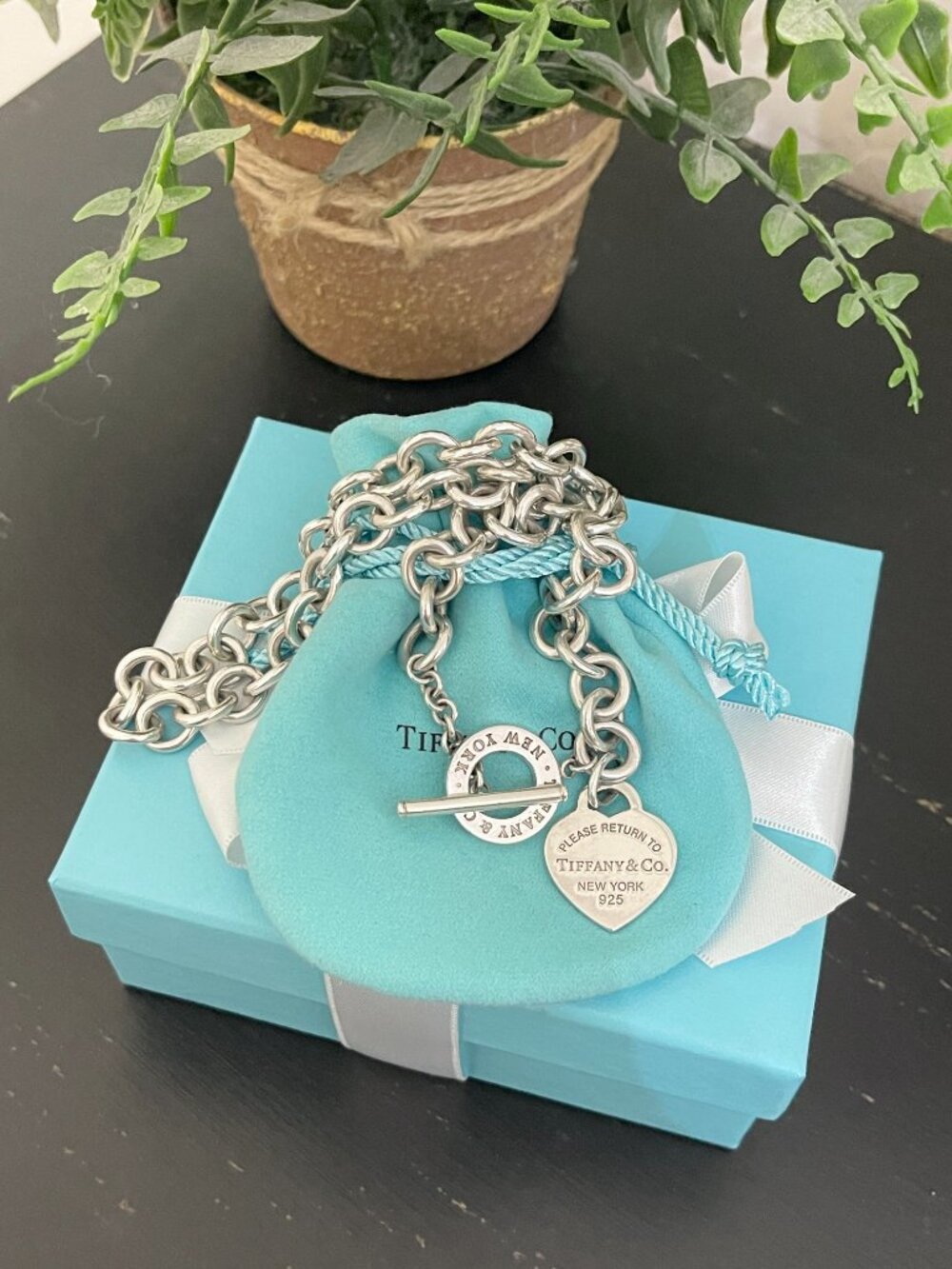 Tiffany & Co. RTT Return To Tiffany Heart Toggle Necklace Silver